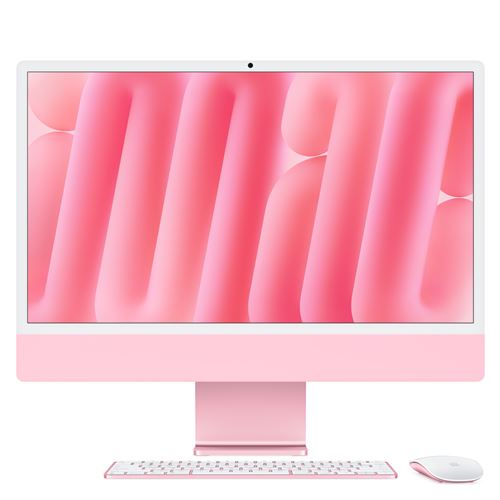 Apple iMac 24 écran retina 4,5K 256Go SSD 16 Go RAM Puce M4 CPU 8 cœurs GPU 8 cœurs Rose