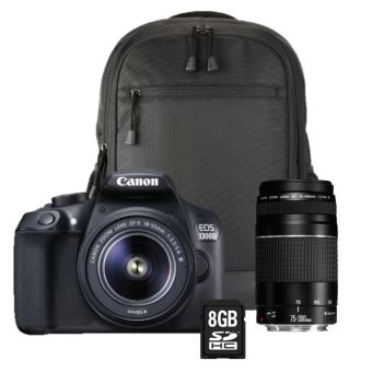 Reflex Canon Eos 1300d Objectif 18 55 Iii 75 300 Iii Sac A