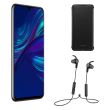 Pack Smartphone Huawei PSmart 2019 Double SIM 64 Go Noir + Ecouteurs sport AM61 + Etui Flip