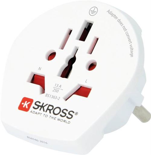 Skross Universal zu Europa Reiseadapter Weiß