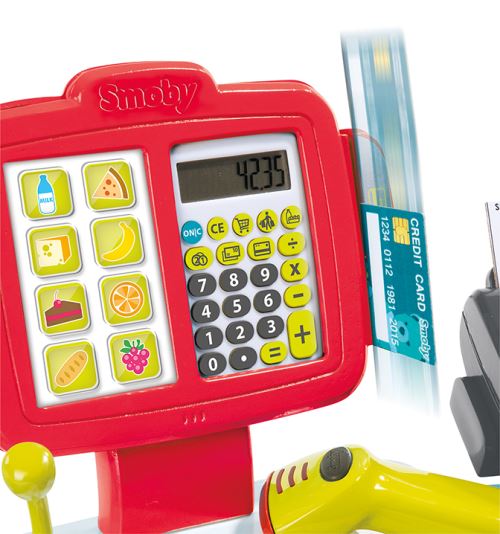 Smoby Caisse Enregistreuse Géante – 30 Accessoires – Scanner Son Et Lumière – Balance Mécanique – Vrai Calculatrice – Dès 3 Ans