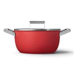 Faitout Smeg CKFC2411RDM 24 cm Rouge avec couvercle en verre