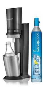 Machine à eau pétillante Sodastream Crystal Noir avec une carafe en verre