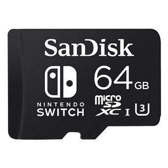 Carte mémoire microSDXC UHS-I SanDisk 64 Go pour Nintendo Switch