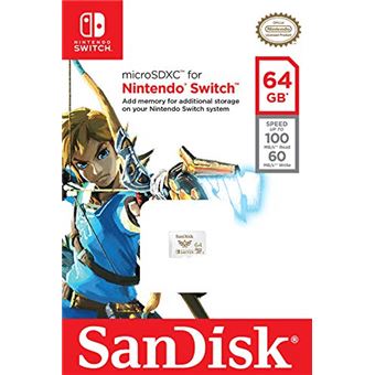 Carte mémoire microSDXC UHS-I SanDisk 64 Go pour Nintendo Switch