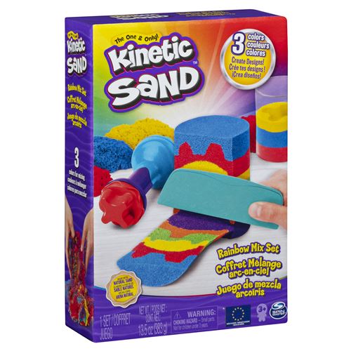 Kinetic Sand Multicolore Pâte À Modeler Pour Enfant Coffret Arc-En-Ciel 390 G Et 6 Accessoires Modèle Aléatoire