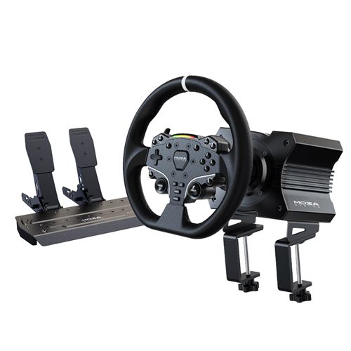 Pack volant gaming et pédales Moza R5 Racing Simulator Noir pour PC