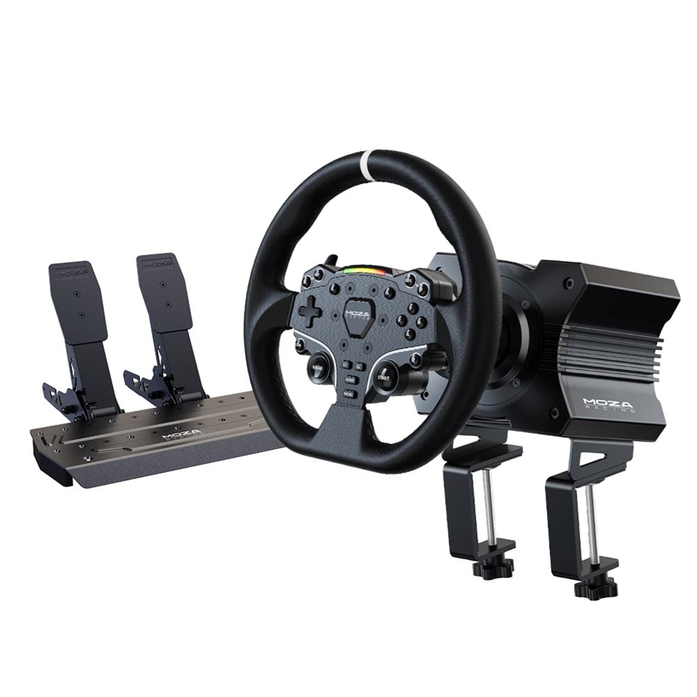 Pack volant gaming et pédales Moza R5 Racing Simulator Noir pour PC