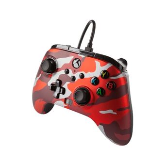 Manette filaire améliorée PowerA pour Xbox Séries X/S Camouflage Rouge Métallique