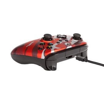 Manette filaire améliorée PowerA pour Xbox Séries X/S Camouflage Rouge Métallique