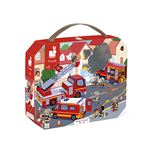 Puzzle enfant 24 pièces Janod Pompiers
