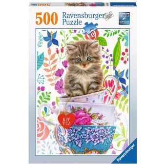 Puzzle 500 Pieces Ravensburger Chaton Dans Une Tasse 500 750 Pieces Achat Prix Fnac