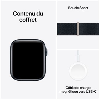 Apple Watch SE GPS + Cellular, boîtier en Aluminium Minuit de 44 mm avec boucle sport Minuit