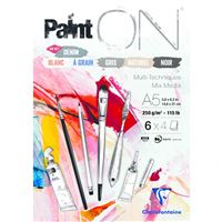 Papier Dessin Clairefontaine PaintON A4 - 40 Feuilles 250g/m², Grain Très Léger, Multi-techniques, Sans Acide