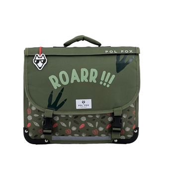 Cartable scolaire Pol Fox Dino Kaki 35 cm