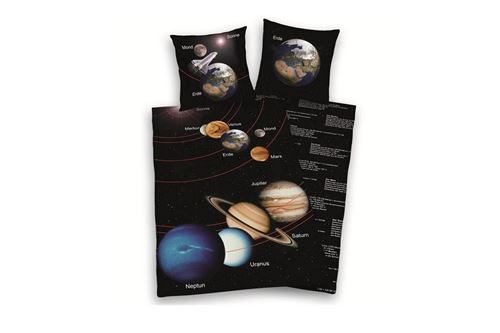 SystÃ'me solaire rÃ©versible simple housse de couette et taie Set - Allemand