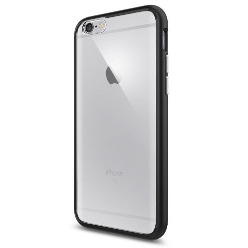 Spigen Ultra Hybrid Series - Achterzijde behuizing voor mobiele telefoon - polycarbonaat, thermoplastic polyurethaan (TPU) - zwart, transparant - voor Apple iPhone 6, 6s