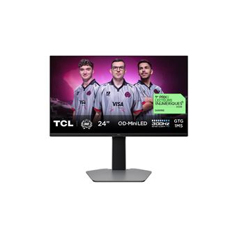 Ecran PC gaming QD-Mini LED Tcl 24G645 24" 300 Hz Full HD Noir et Gris