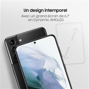 Smartphone Samsung Galaxy S21 Plus 6,7" 5G Double nano SIM 128 Go Noir Reconditionné Grade A