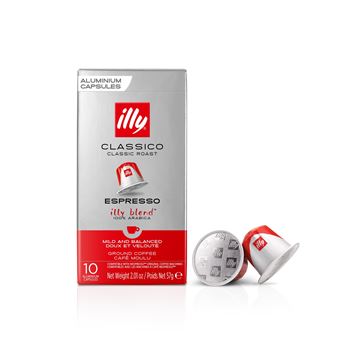 Boite de 10 Capsules café Illy Torrefaction Classique 8908 Argent et Rouge