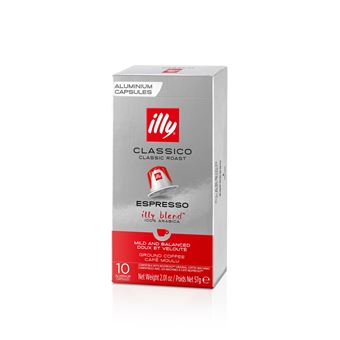 Boite de 10 Capsules café Illy Torrefaction Classique 8908 Argent et Rouge