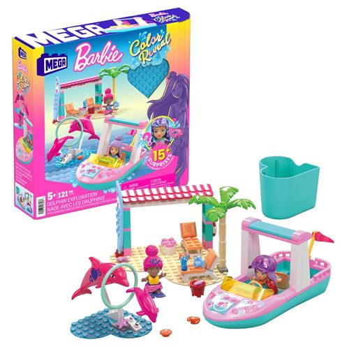 Jeu de construction Mega Bloks Mega Construx Barbie Color Reveal Nage avec les dauphins Autres jeux de construction Achat prix fnac