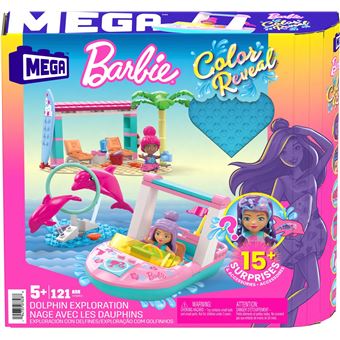 Jeu de construction Mega Bloks Mega Construx Barbie Color Reveal Nage avec les dauphins