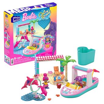 Jeu de construction Mega Bloks Mega Construx Barbie Color Reveal Nage avec les dauphins