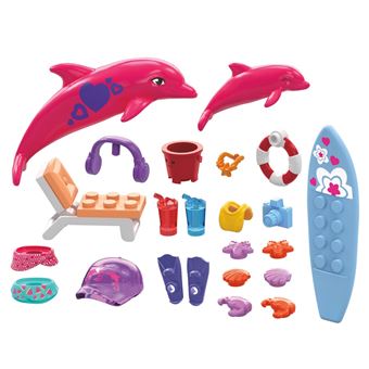 Jeu de construction Mega Bloks Mega Construx Barbie Color Reveal Nage avec les dauphins