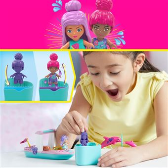 Jeu de construction Mega Bloks Mega Construx Barbie Color Reveal Nage avec les dauphins