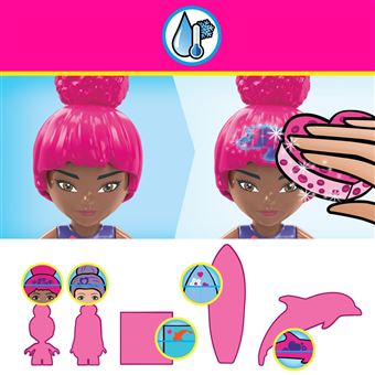 Jeu de construction Mega Bloks Mega Construx Barbie Color Reveal Nage avec les dauphins
