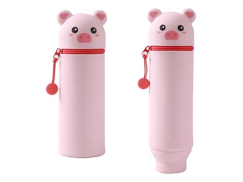 Trousse 2 en 1 Legami Silicone Souple Piggy - Trousse fourre tout et  plumier