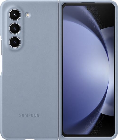 Coque en simili cuir pour Samsung Z Fold 5 Bleu