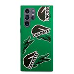 Coque en silicone pour Samsung Galaxy S22 Ultra Logo Lacoste Vert