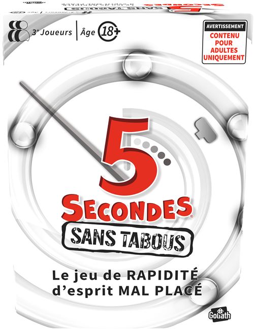 Jeu d'Ambiance Goliath 5 Secondes Sans Tabous – 300 Questions Osées, Dès 18 Ans