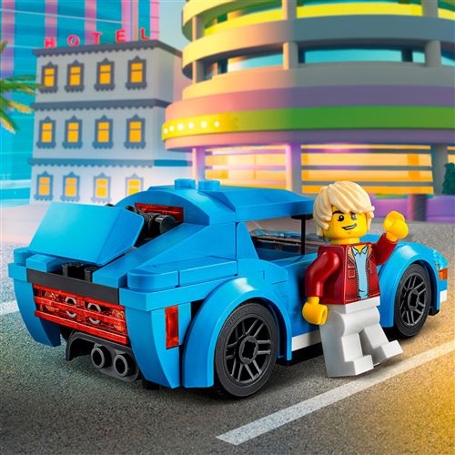 Lego city 60285 la voiture de sport avec toit amovible et carrosserie  aérodynamique jeux de construction de voitures de course