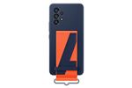 Coque en silicone pour Samsung Galaxy A53 5G avec lanière bleu marine