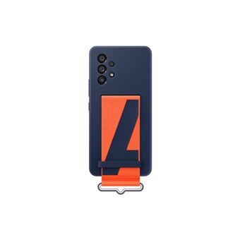 Coque en silicone pour Samsung Galaxy A53 5G avec lanière bleu marine