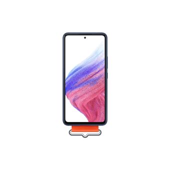 Coque en silicone pour Samsung Galaxy A53 5G avec lanière bleu marine