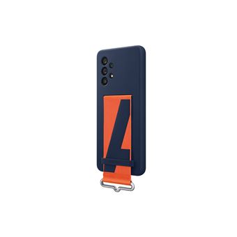 Coque en silicone pour Samsung Galaxy A53 5G avec lanière bleu marine