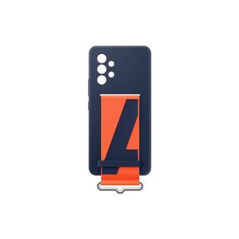 Coque en silicone pour Samsung Galaxy A53 5G avec lanière bleu marine