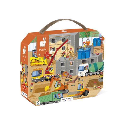 Puzzle enfant 36 pièces Janod Chantier