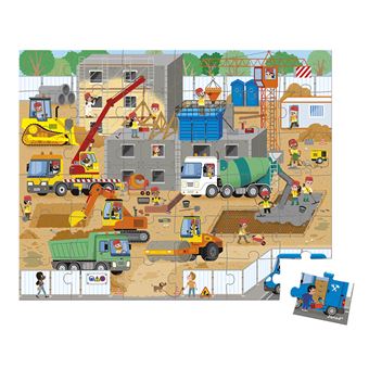 Puzzle enfant 36 pièces Janod Chantier