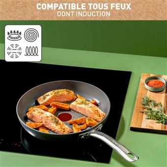 Chefclub by Tefal Poêle 24 cm, Poêles et casseroles à poignée fixe  aluminium