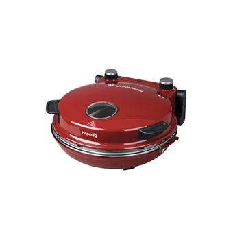 HKoeNIG NAPL350 - Four a Pizza Napoletana - Jusqu'a 350°C - 32cm - 1200W - Minuteur - Plaque de cuisson en pierre céramique