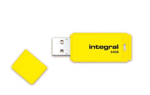 Clé USB 2.0 Integral Neon 64 Go Jaune