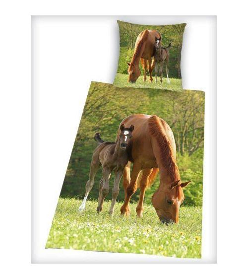 Horse & Foal Housse de couette et taie Set