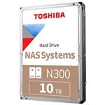 Toshiba N300 NAS - Disque dur - 10 To - interne - 3.5" - SATA 6Gb/s - 7200 tours/min - mémoire tampon : 256 Mo