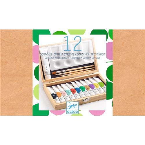Peinture enfant Djeco Coffret d’artiste 12 Gouaches