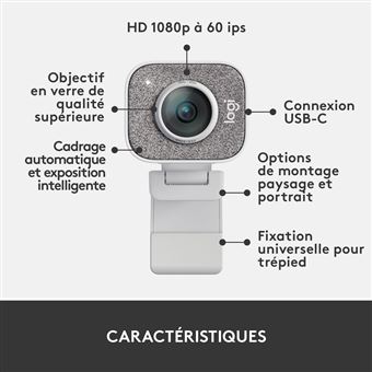 Webcam microphone stéréo intégré Logitech C9222 Pro Full HD Noir - Fnac.ch  - Webcam